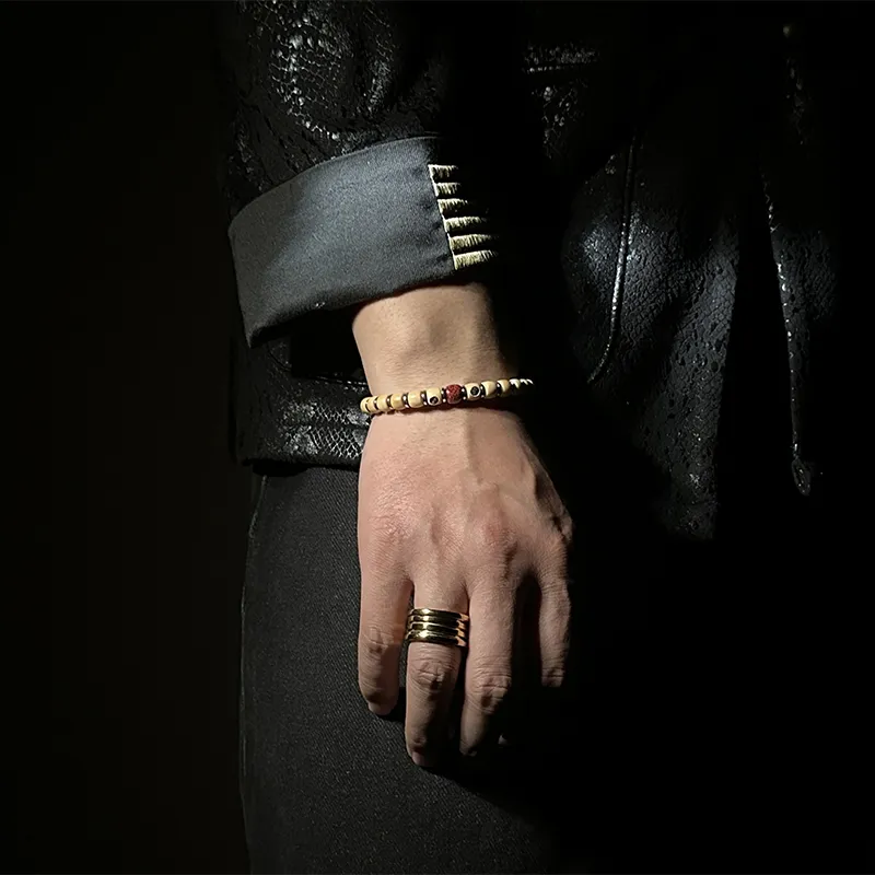 MOUNTAINS AND MANS Bodhi Root New Chinese Style Good Luck Beaded Bracelet Unisex-3