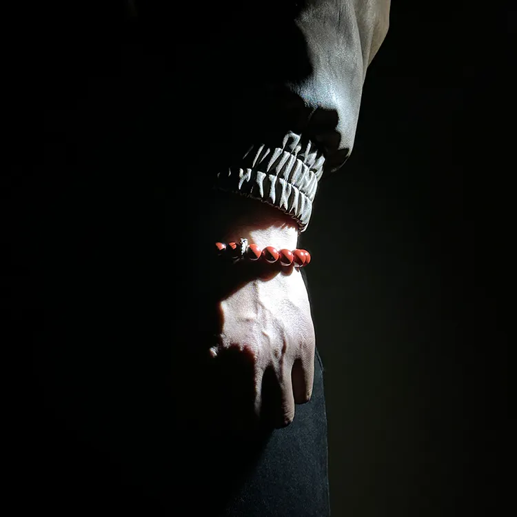 MOUNTAINS AND MANS Reconstructed Cinnabar Bracelets Men's-1