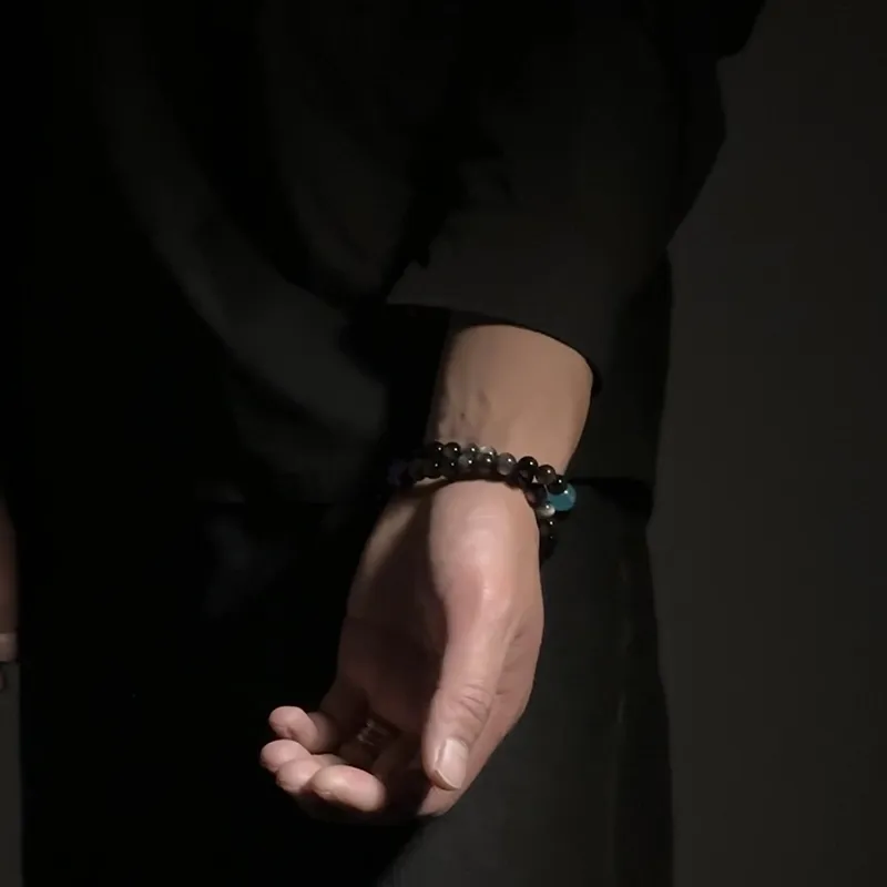 MOUNTAINS AND MANS Obsidian New Chinese Style Luxury Layering Good Luck Beaded Bracelet Men's-6