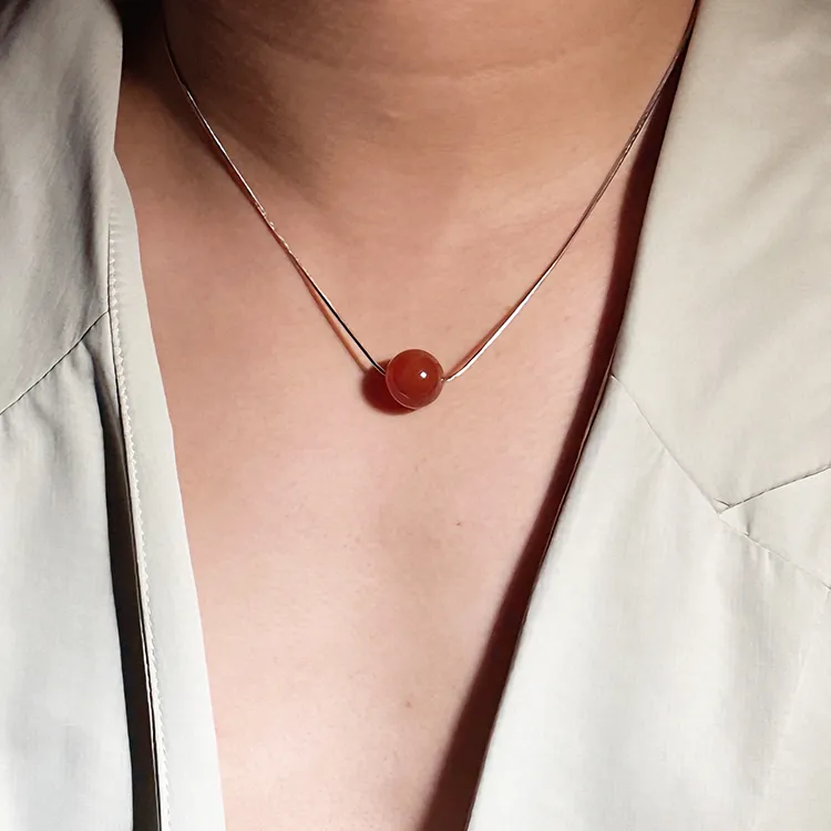 MOUNTAINS AND MANS Agate Jade Necklaces Unisex-3