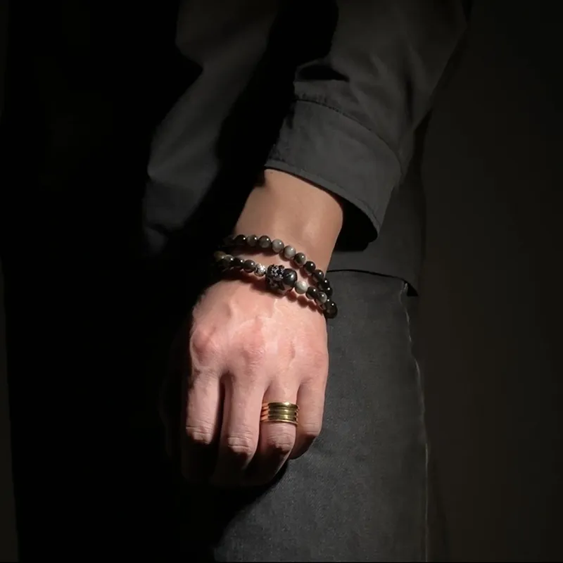 MOUNTAINS AND MANS Obsidian Bracelets Men's-4