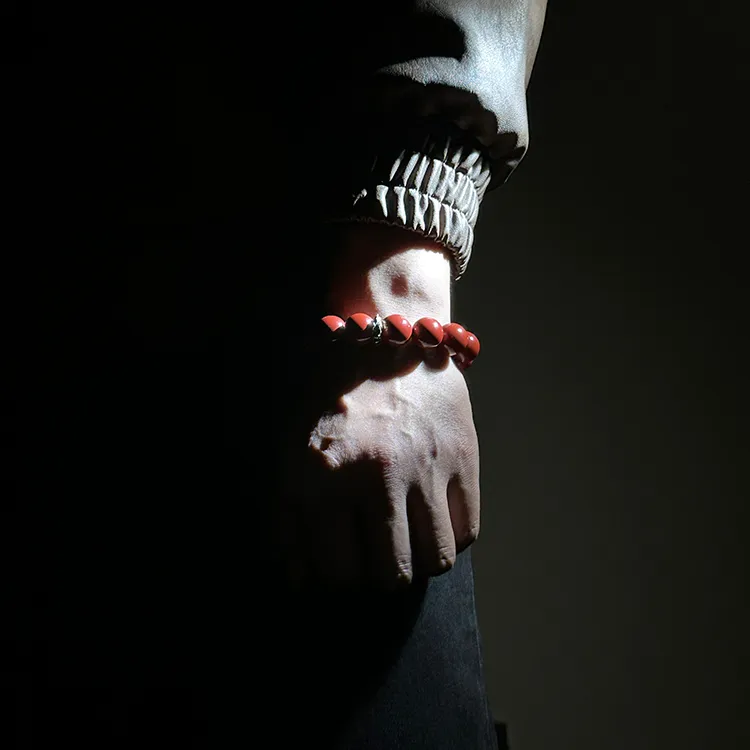 MOUNTAINS AND MANS Reconstructed Cinnabar Bracelets Men's-7