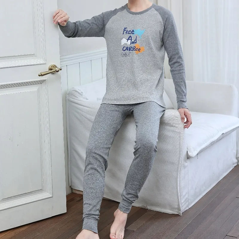 Yalu Thermal Set Men's Dark Heather Gray Multicolor-2