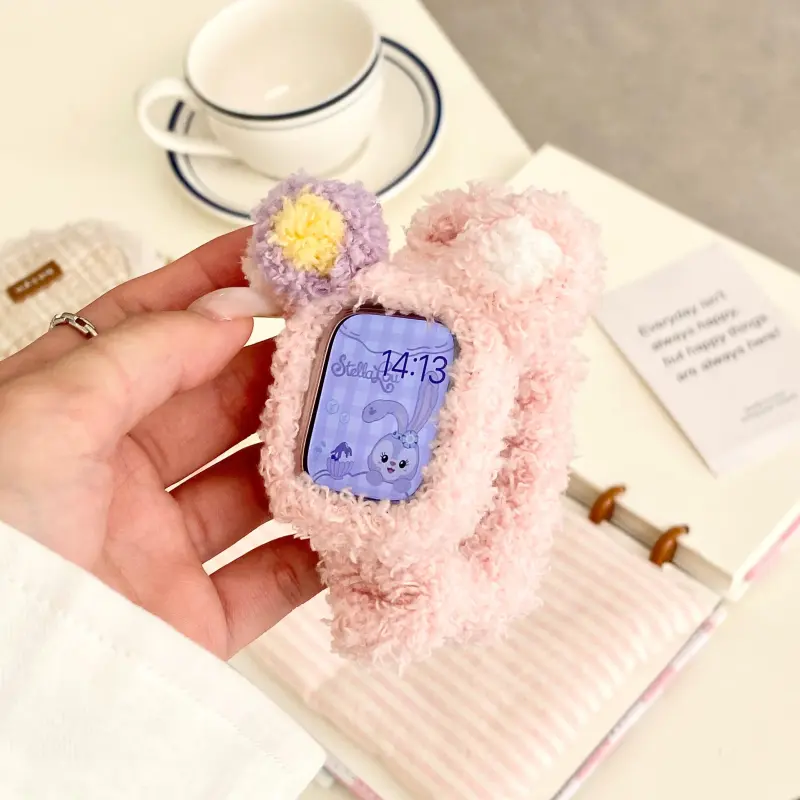 IKYOU Apple Compatibility Watch Band Plush Material-16