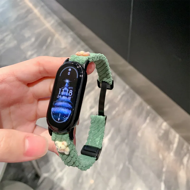 IKYOU Xiaomi Compatibility Watch Band Corduroy Material-9