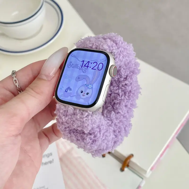 IKYOU Apple Compatibility Watch Band Plush Material-13
