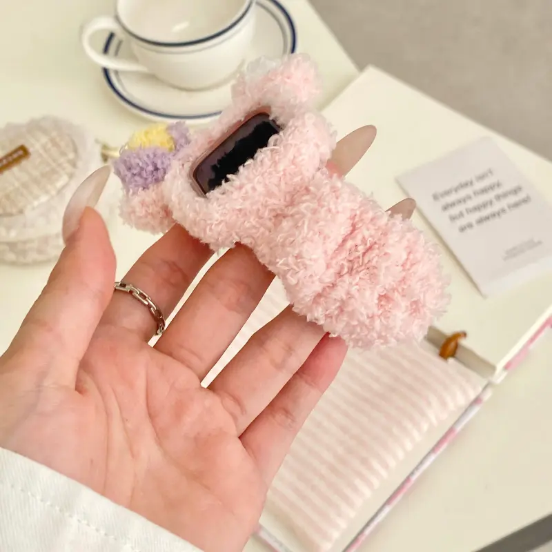 IKYOU Apple Compatibility Watch Band Plush Material-2