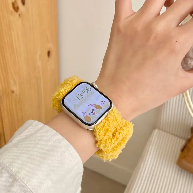 IKYOU Apple Compatibility Watch Band Plush Material-4