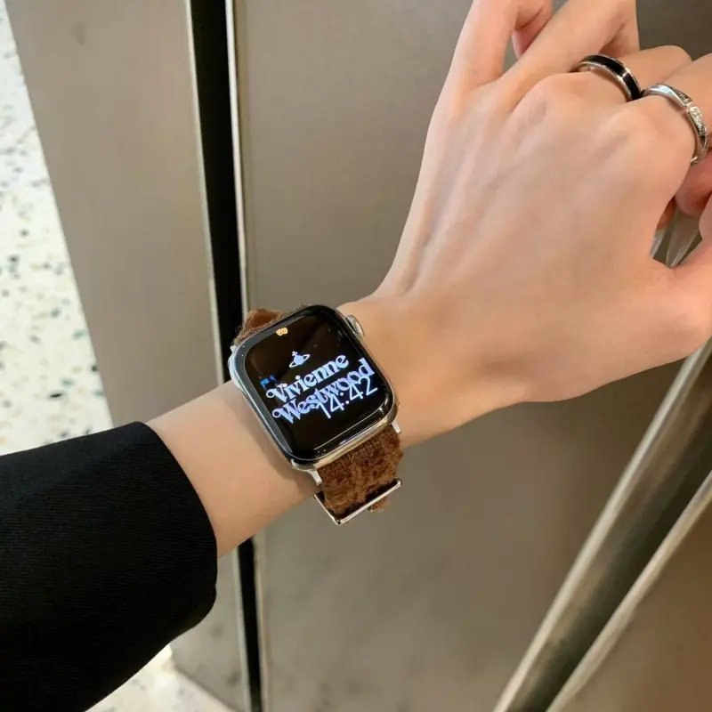 IKYOU Watch Band Apple Compatibility Plush Material-10