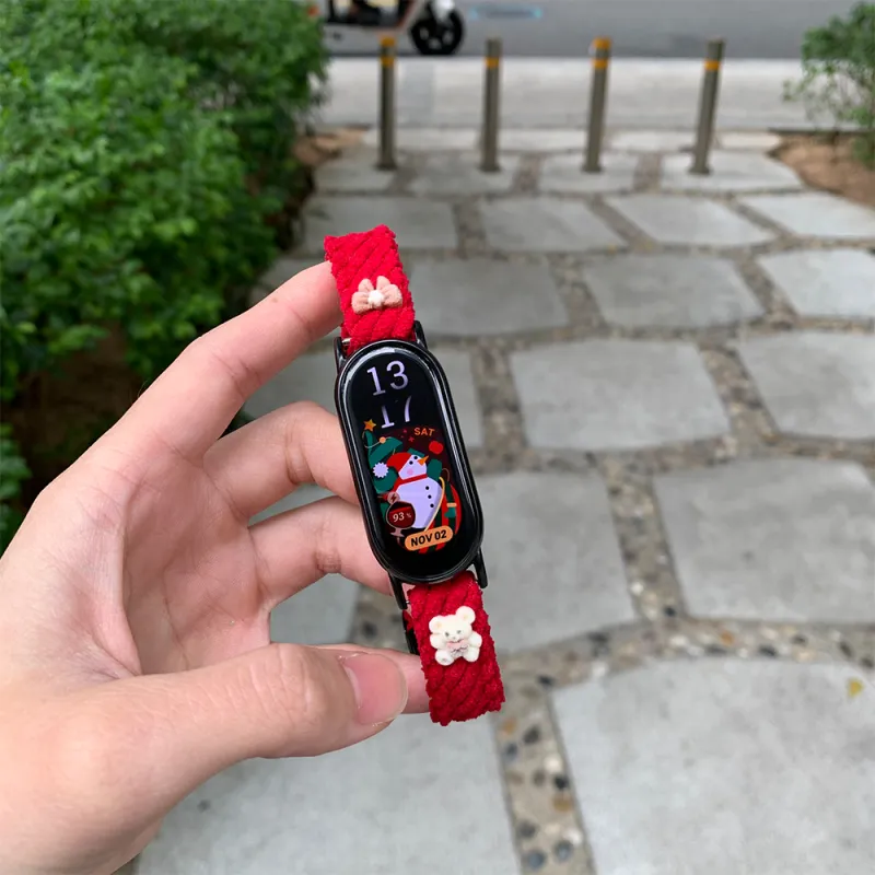 IKYOU Xiaomi Compatibility Watch Band Corduroy Material-3