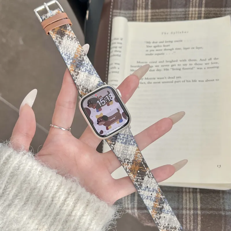 IKYOU Watch Band Apple Compatibility Leather-13