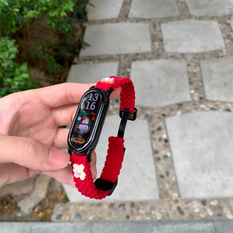 IKYOU Xiaomi Compatibility Watch Band Corduroy Material-4