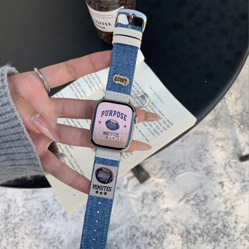 IKYOU Apple Compatibility Watch Band Genuine Leather Material-1