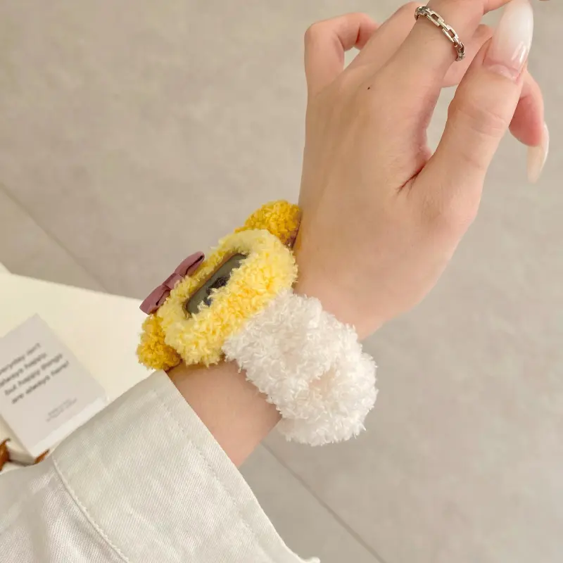 IKYOU Apple Compatibility Watch Band Plush Material-21