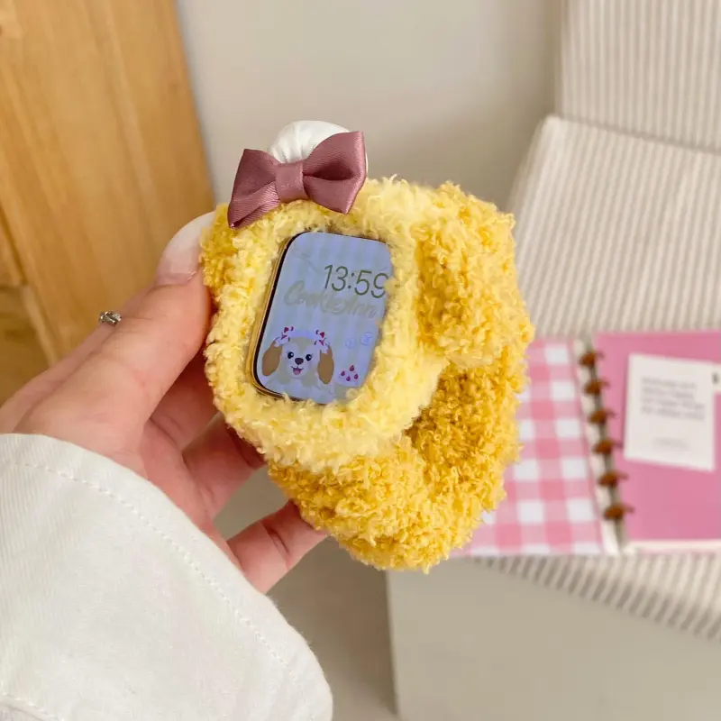 IKYOU Apple Compatibility Watch Band Plush Material-5