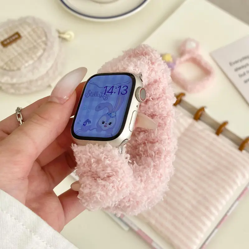 IKYOU Apple Compatibility Watch Band Plush Material-1