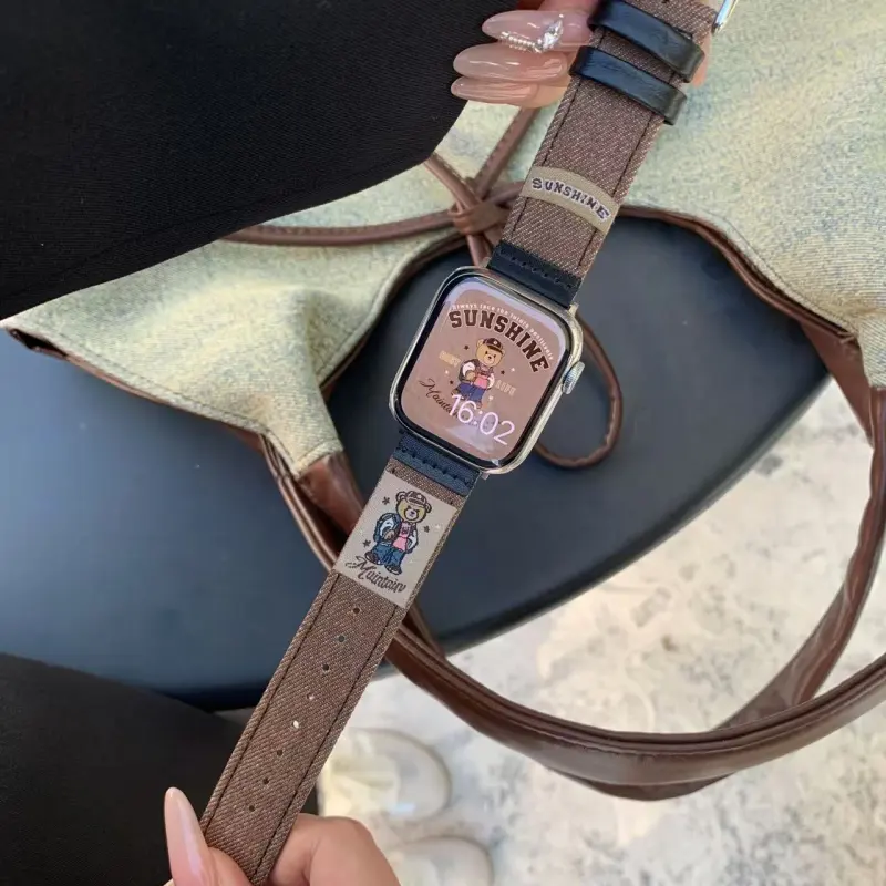 IKYOU Apple Compatibility Watch Band Genuine Leather Material-9