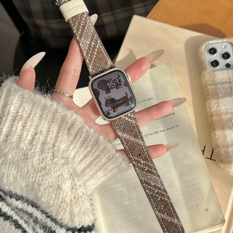 IKYOU Watch Band Apple Compatibility Leather-2
