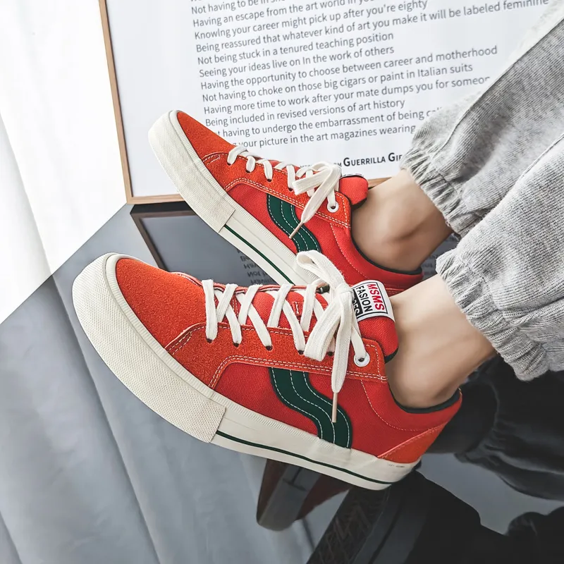 OBWA Slip Resistant, Abrasion Resistant, Lightweight, Height Increasing Low Top Canvas Shoes Unisex-22