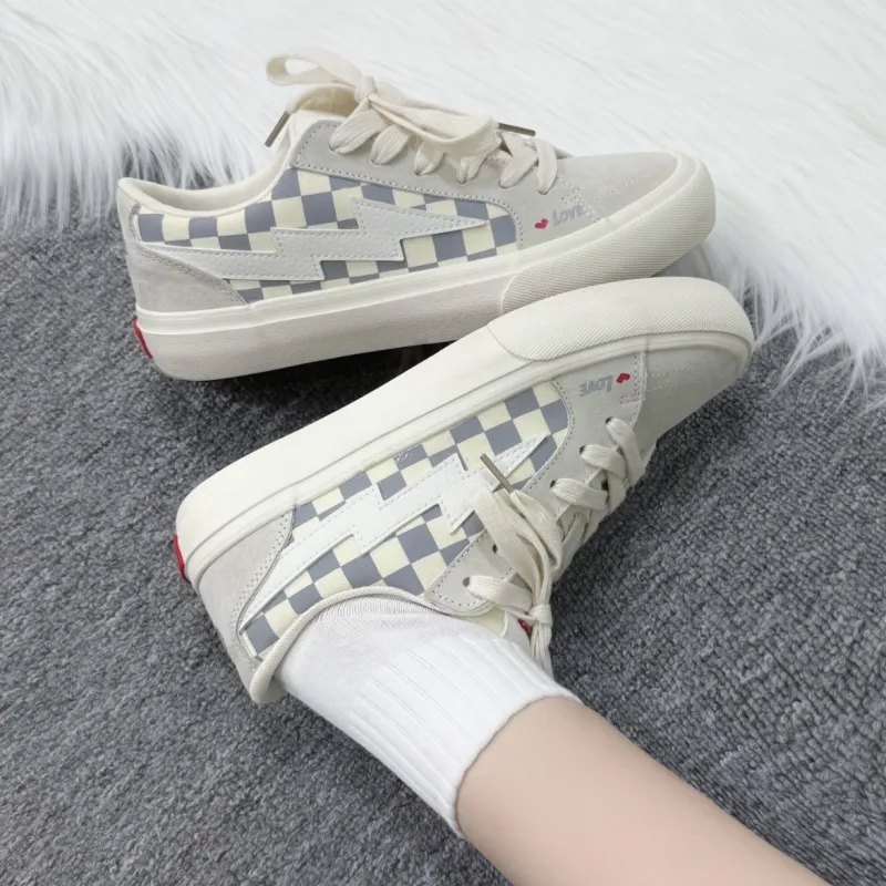 OBWA Slip Resistant, Abrasion Resistant, Lightweight, Breathable Low Top Skateboard Shoes Unisex Vanilla Ecru-2