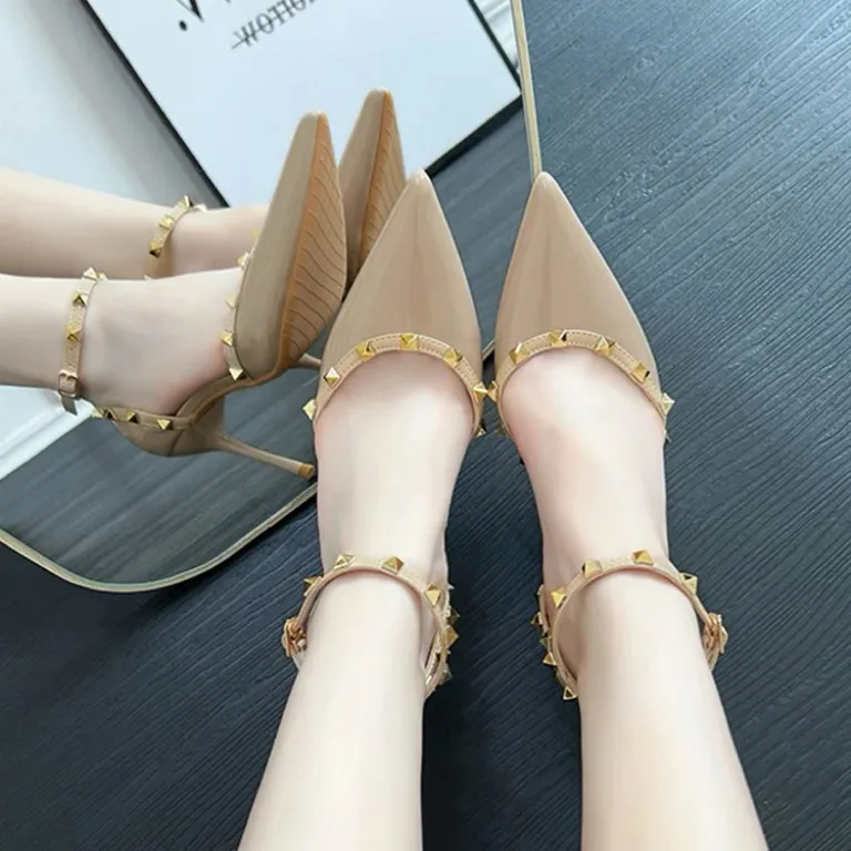 OBWA Slim Heel High Heels Women's Nude-5