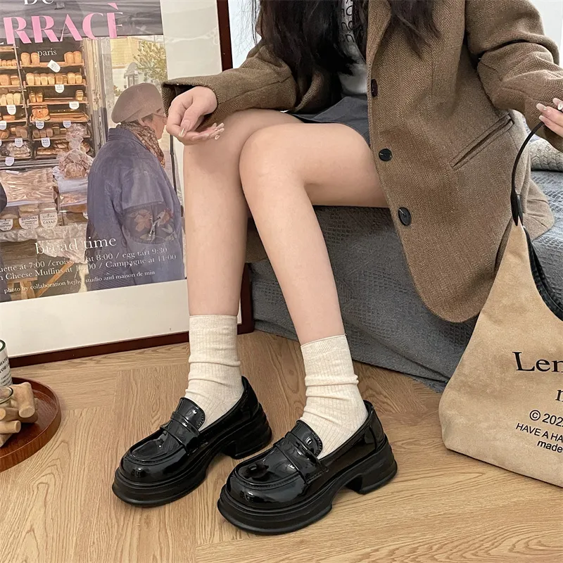 OBWA Loafers 5.5CM Women's Black-6