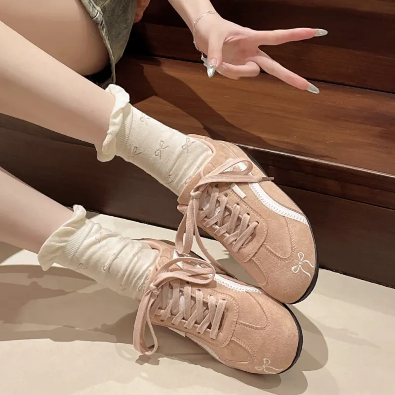 OBWA Slip Resistant, Abrasion Resistant, Breathable, Lightweight Low Top Casual Shoes Women's Pink Butterfly-4