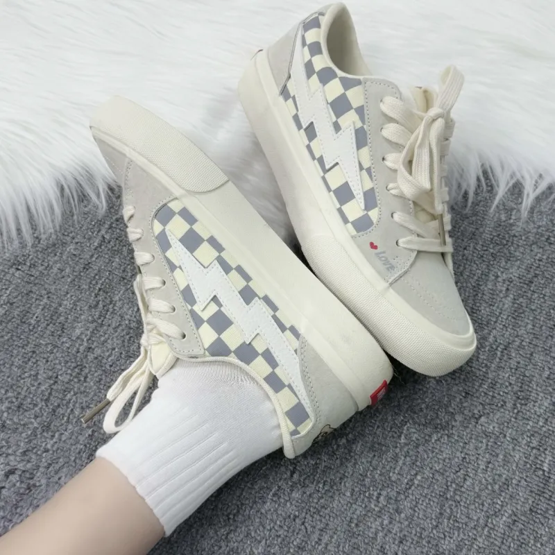 OBWA Slip Resistant, Abrasion Resistant, Lightweight, Breathable Low Top Skateboard Shoes Unisex Vanilla Ecru-3