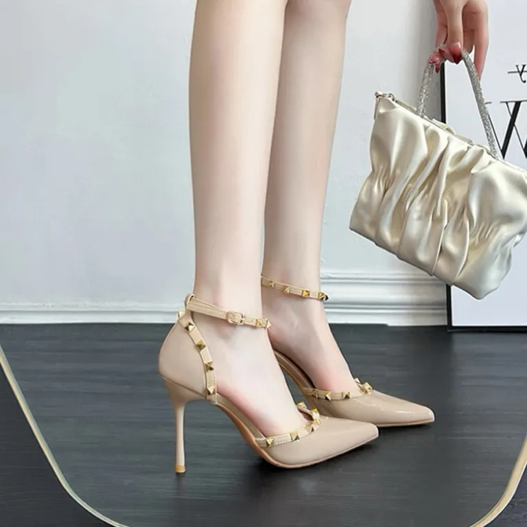 OBWA Slim Heel High Heels Women's Nude-6