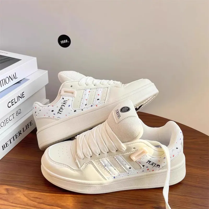 OBWA Low-Top Skateboard Shoes Women's Cream White-3