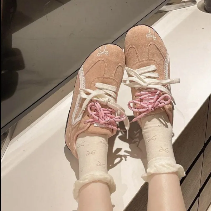 OBWA Slip Resistant, Abrasion Resistant, Breathable, Lightweight Low Top Casual Shoes Women's Pink Butterfly-1