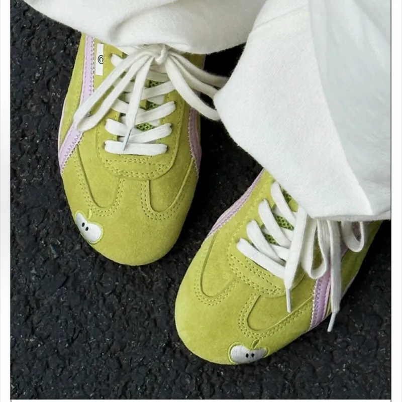 OBWA Slip Resistant, Abrasion Resistant, Breathable, Lightweight Low Top Casual Shoes Women's Green Apple-3
