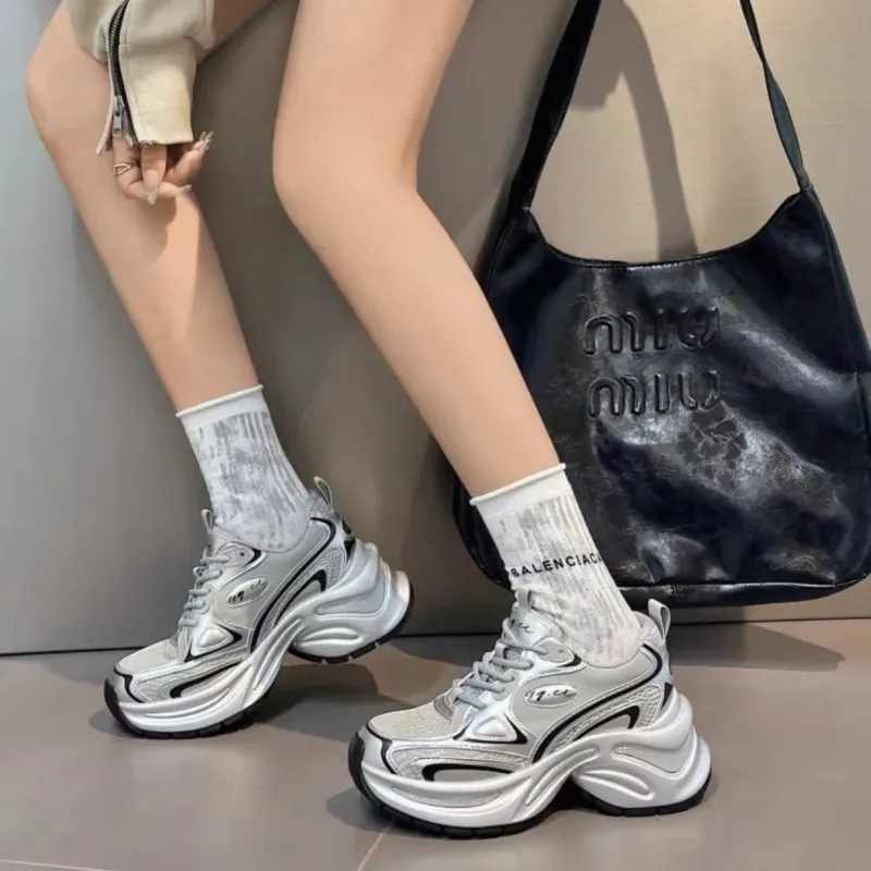 OBWA Cushioning Anti-Slip Wear-Resistant Breathable Coverage Impact-Resistant Low-Top Chunky Sneakers Women's-1