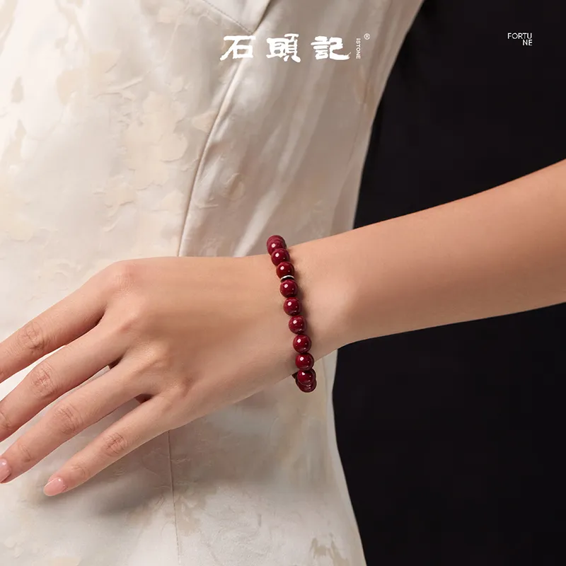 Stone Notes Reconstructed Cinnabar Bracelets Women's-2