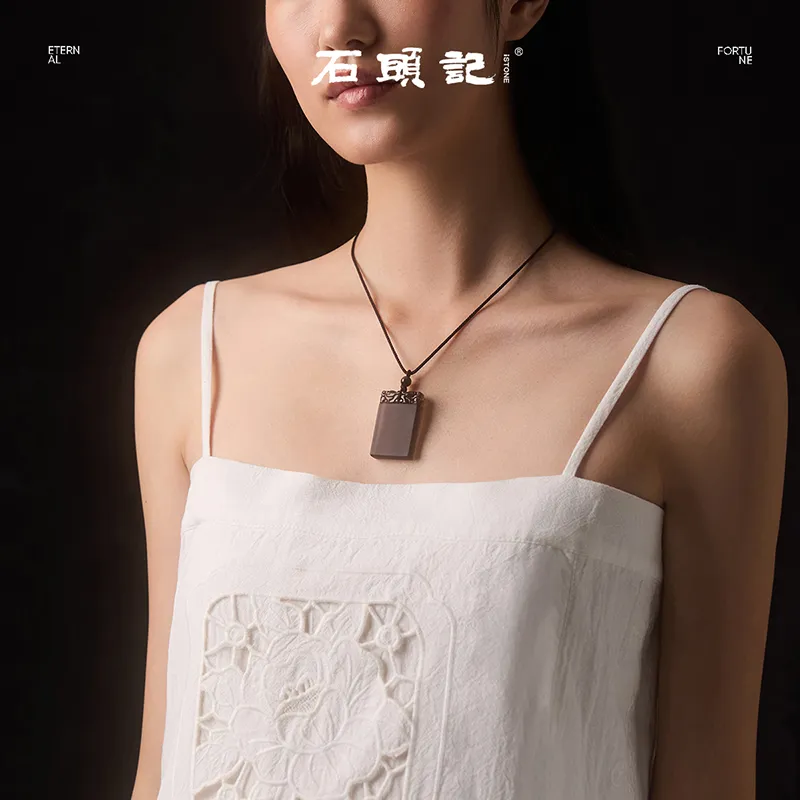 Stone Notes Obsidian Necklaces Unisex-3