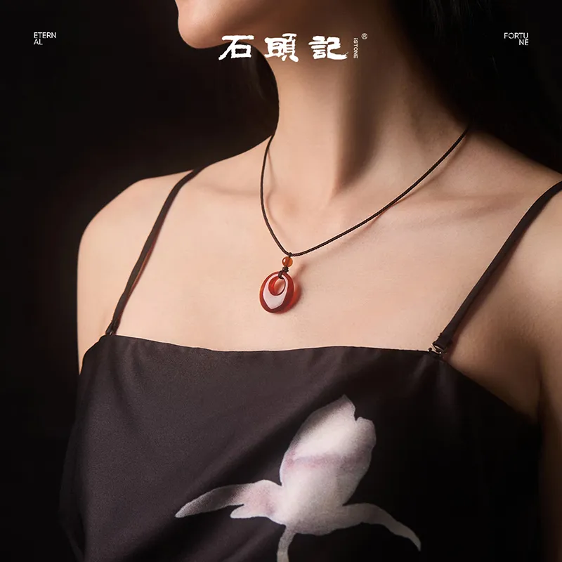 Stone Notes Agate Jade Necklaces Unisex-5