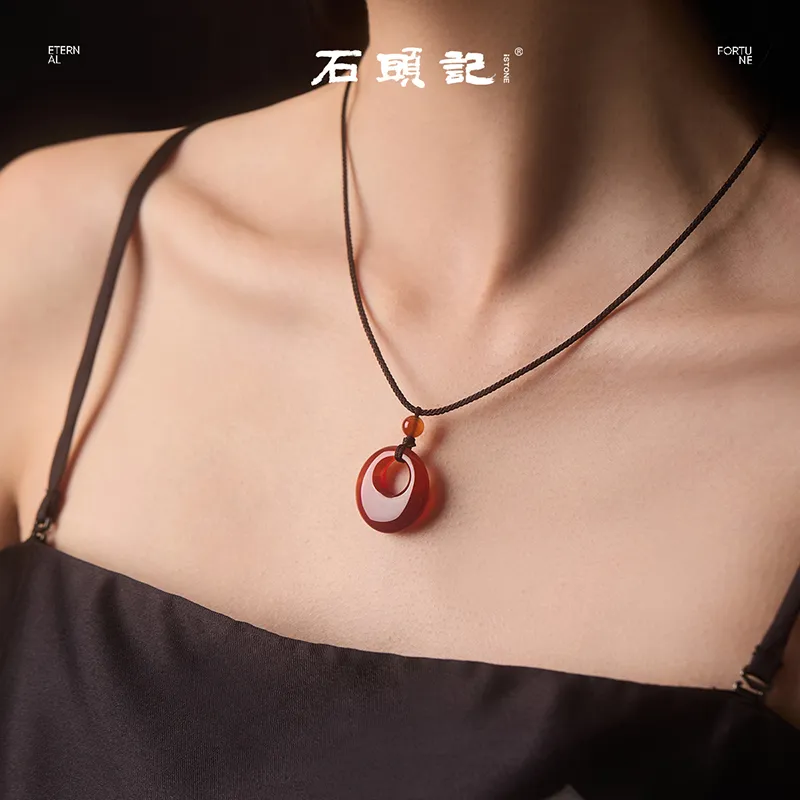 Stone Notes Agate Jade Necklaces Unisex-2