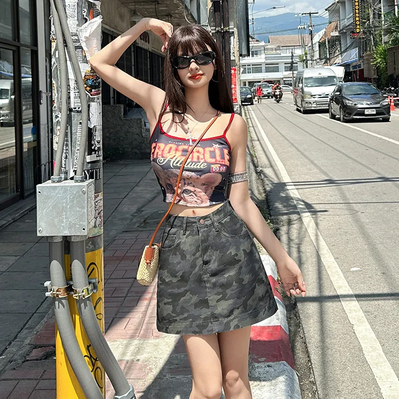 Wen Shan Denim Short Skirts Women's-3