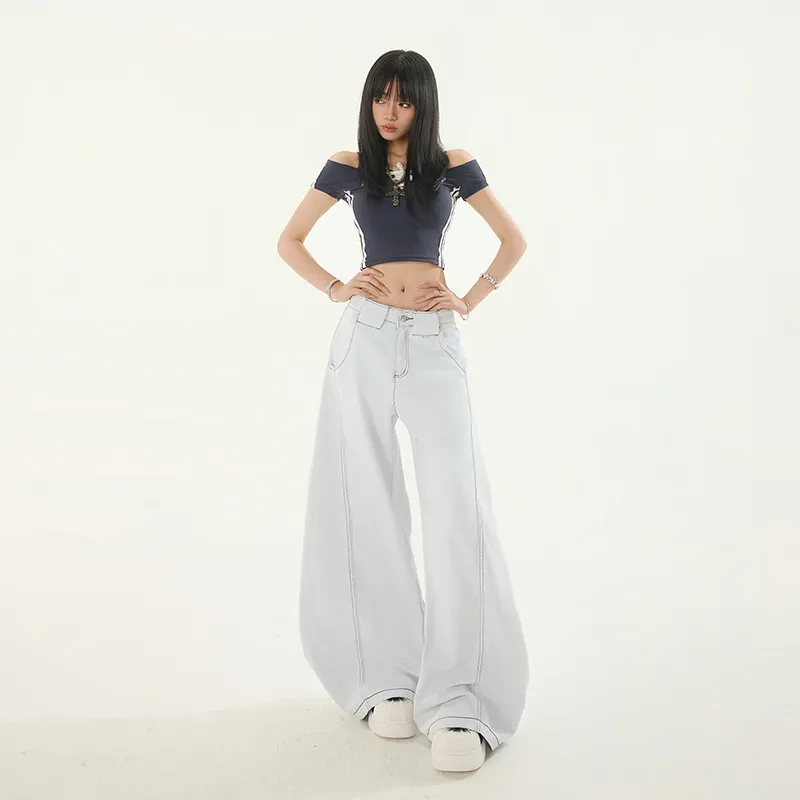 Wen Shan Jeans Women's White Pants-4