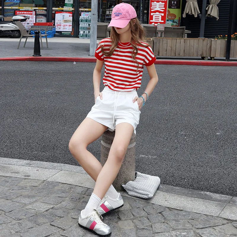 Wen Shan Casual Shorts Women's White-3