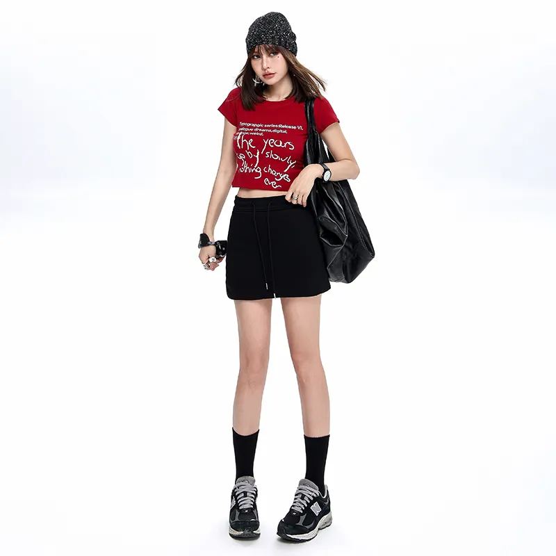 Wen Shan Casual Short Skirts Women's Black-1