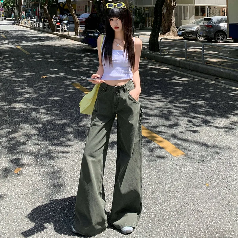 Wen Shan Casual Pants Women's Gray Green-8