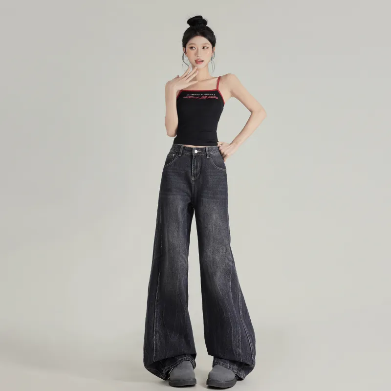 Wen Shan Jeans Women's Black Gray-8