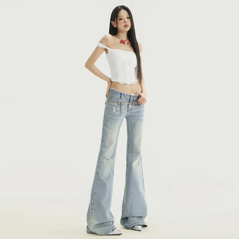 Wen Shan Jeans Women's Light Blue-10