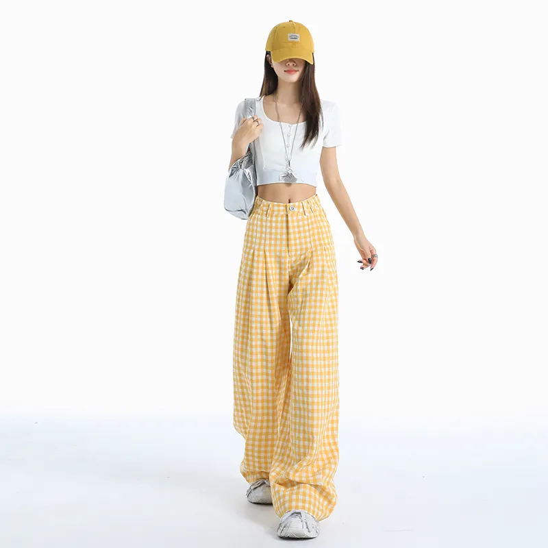 Wen Shan Casual Pants Women's Yellow-4