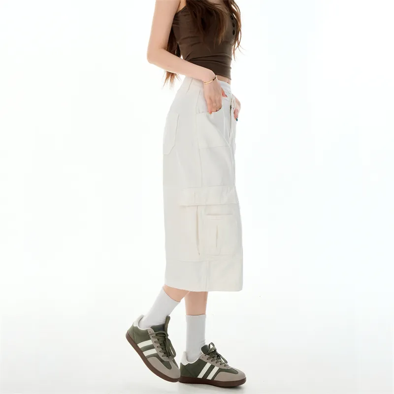 Wen Shan Denim Shorts Women's White-4