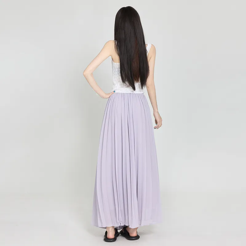 Wen Shan Casual Long Skirt Women's Purple-6