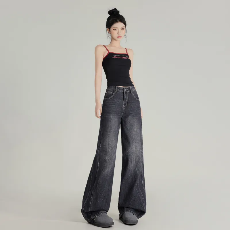 Wen Shan Jeans Women's Black Gray-3