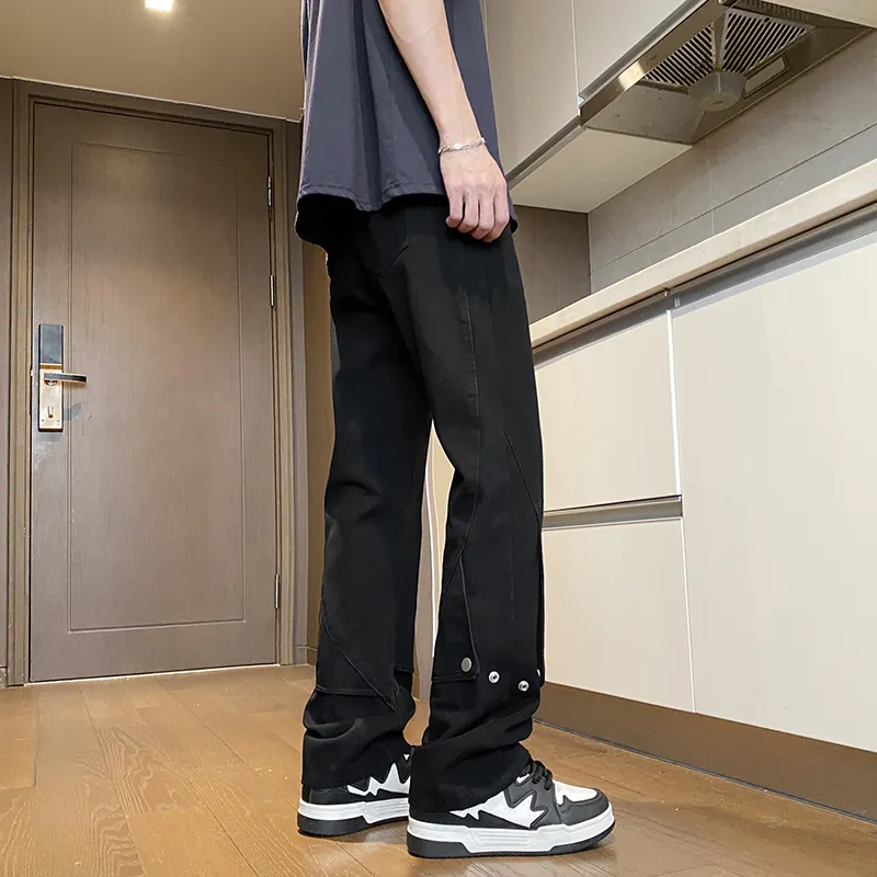 Wen Shan Jeans Unisex Black Pants-5