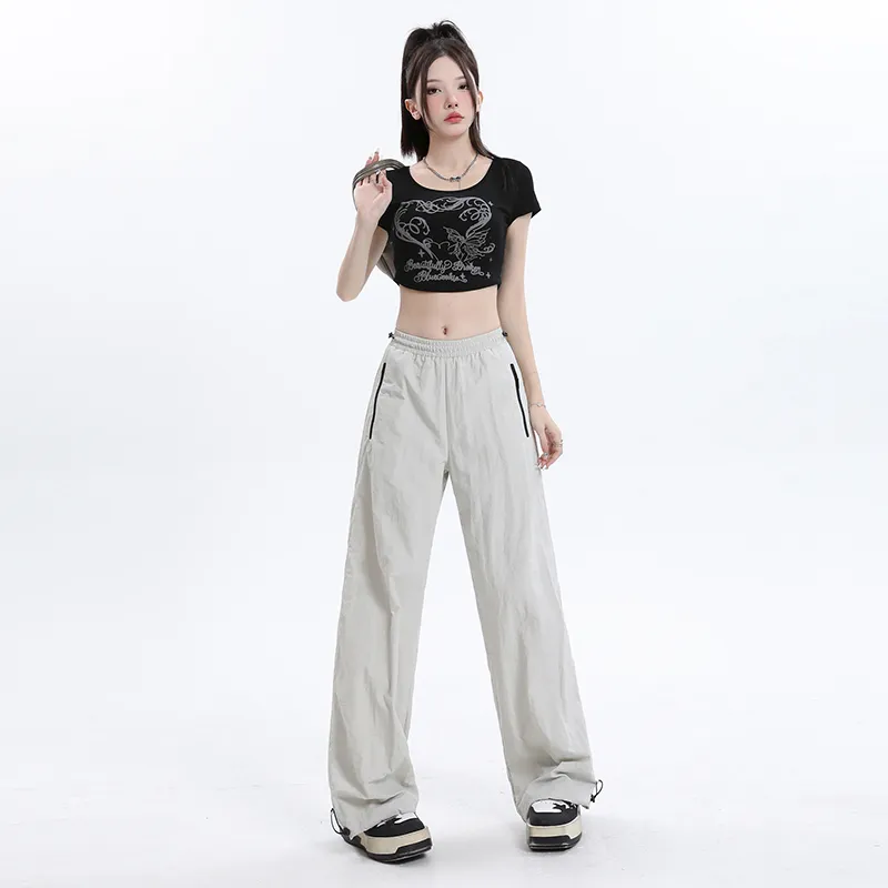 Wen Shan Casual Pants Women's Greige-3